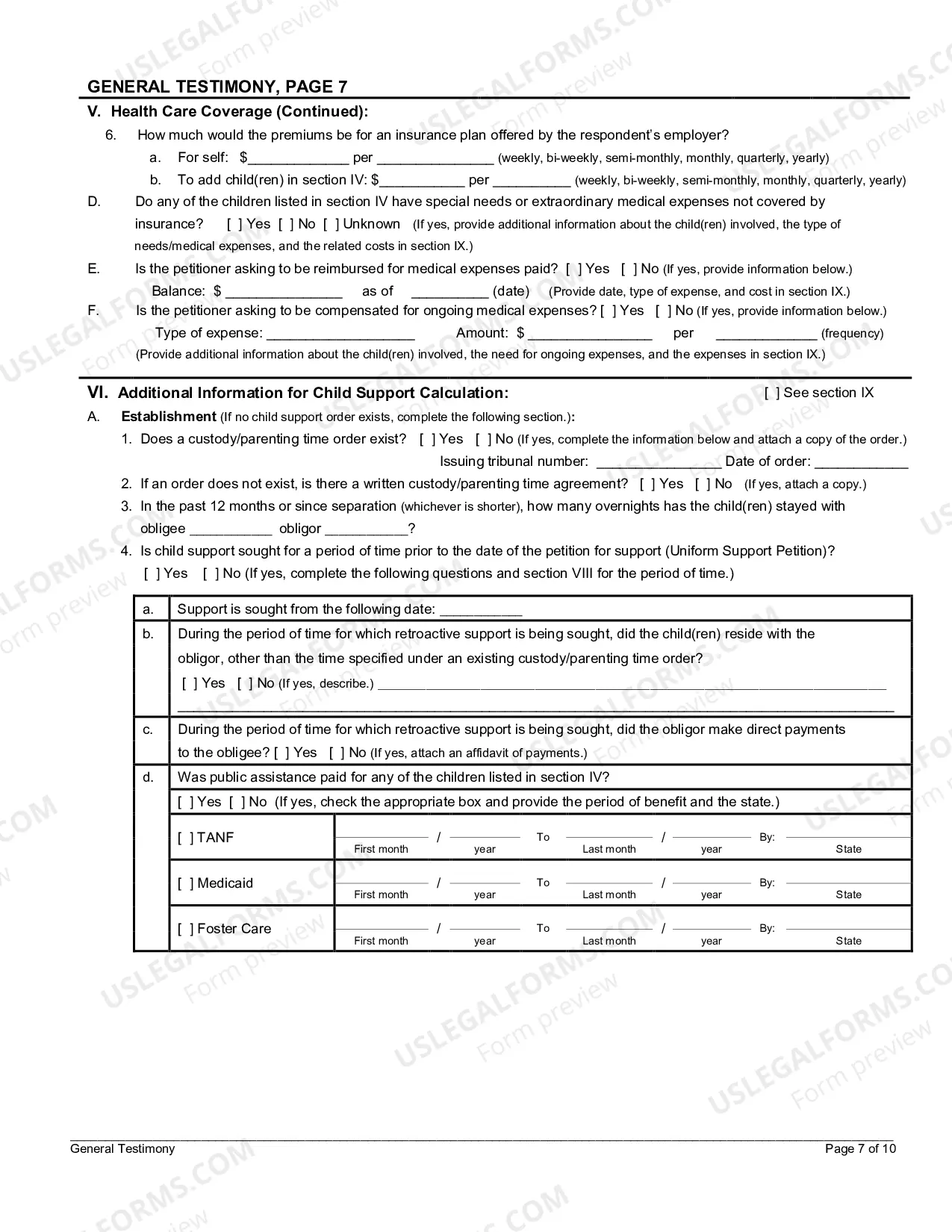 Preview General Testimony