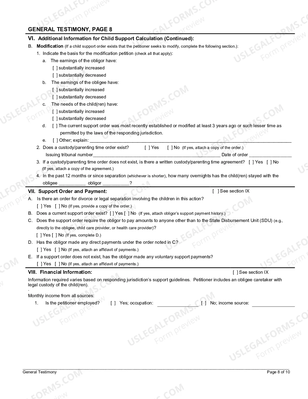 Preview General Testimony