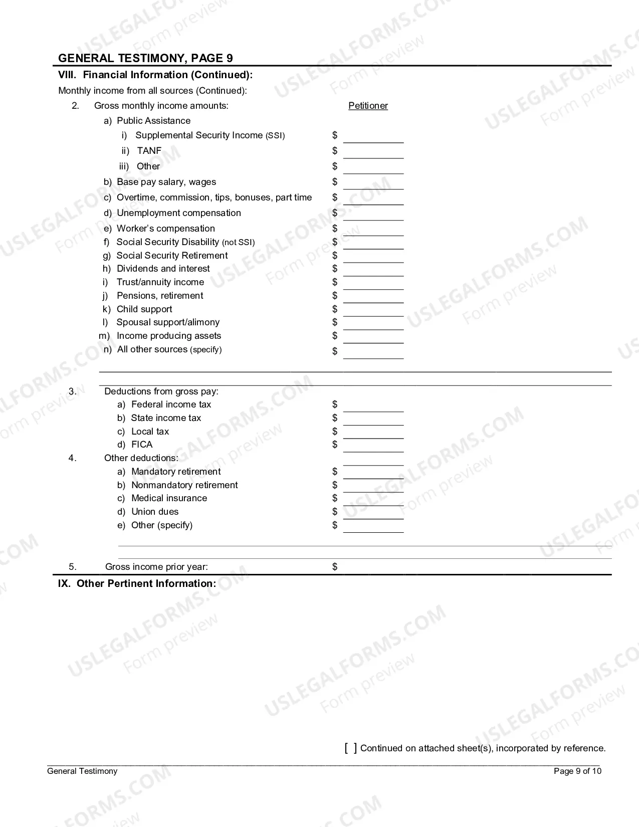Preview General Testimony