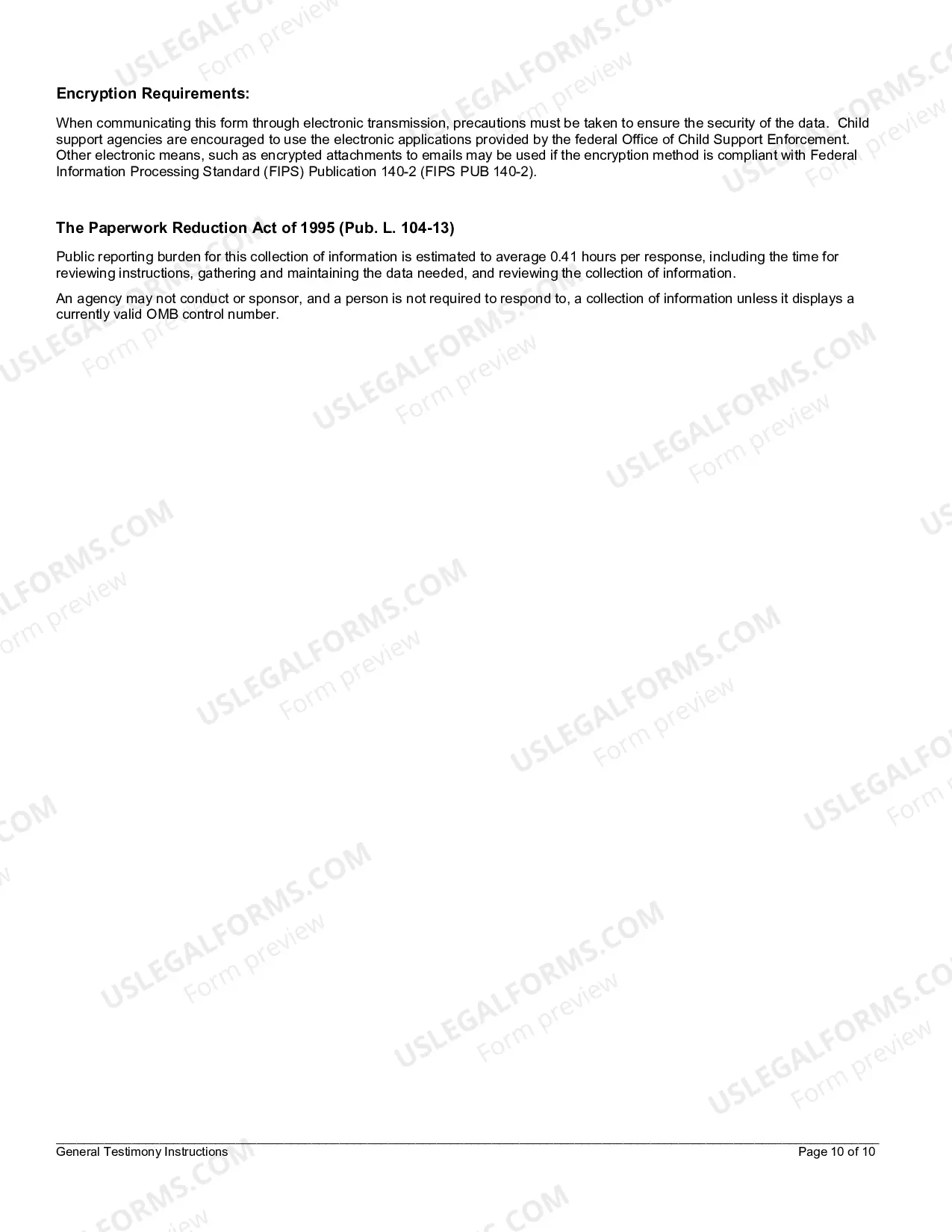 Preview General Testimony Instructions