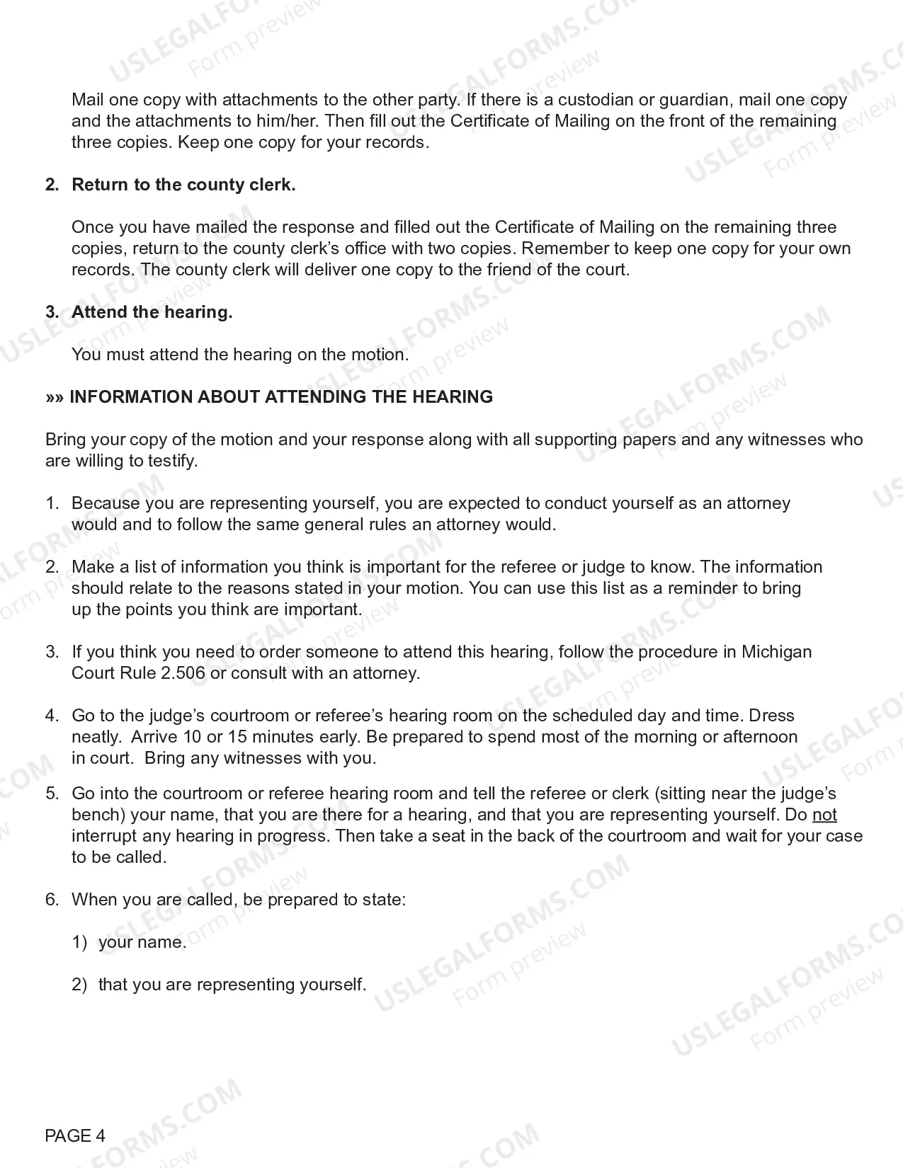 Preview Response to Motion Regarding Change of Domicile/Legal Residence
