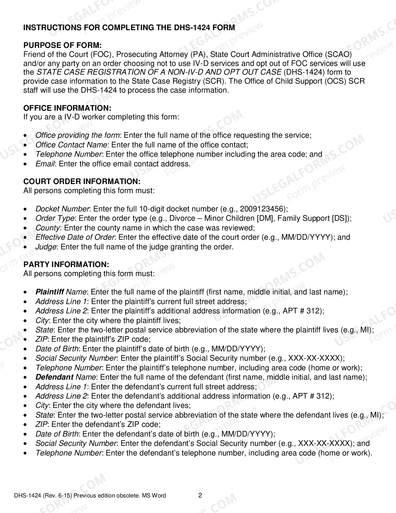 Preview State Case Registration