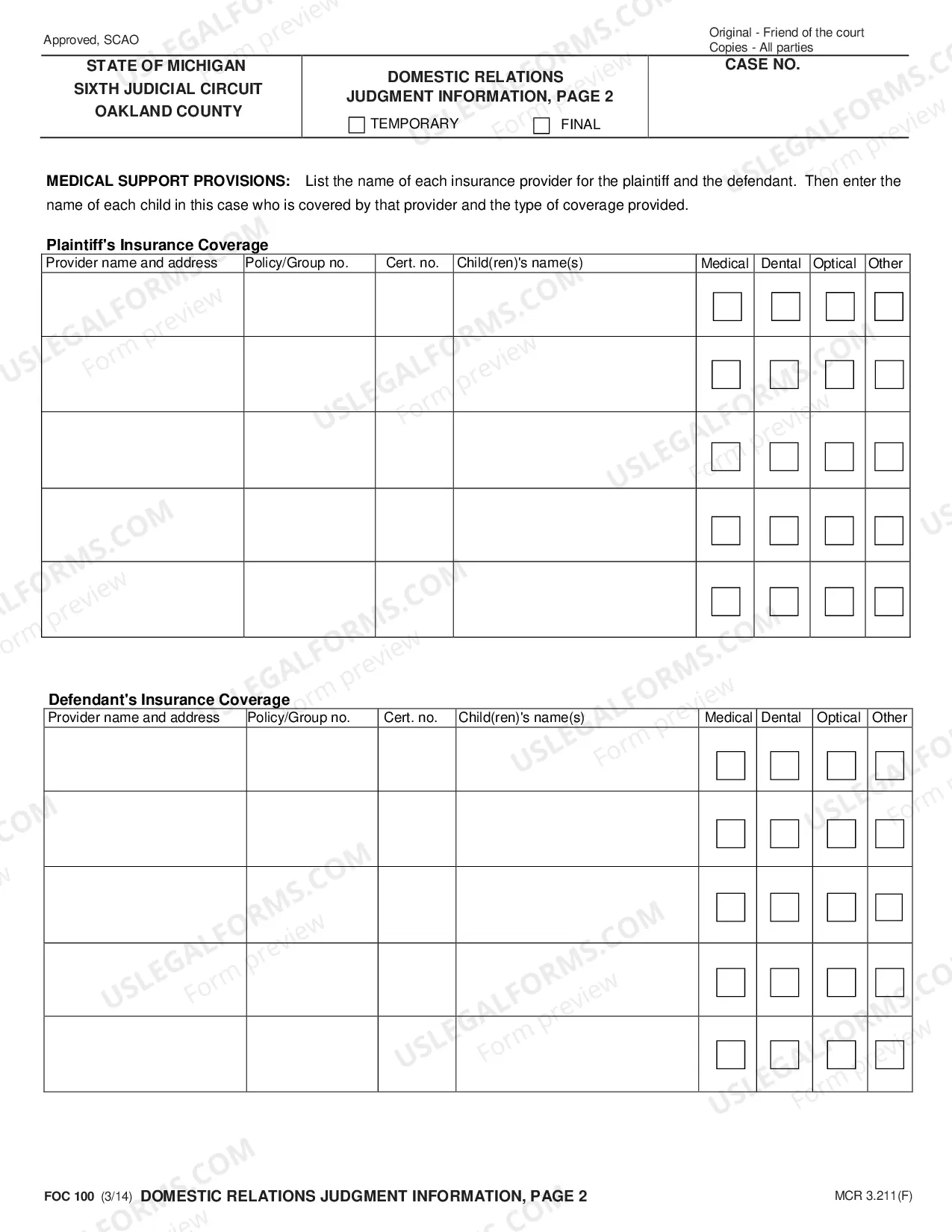 Preview Domestic Relations Judgment Information Form