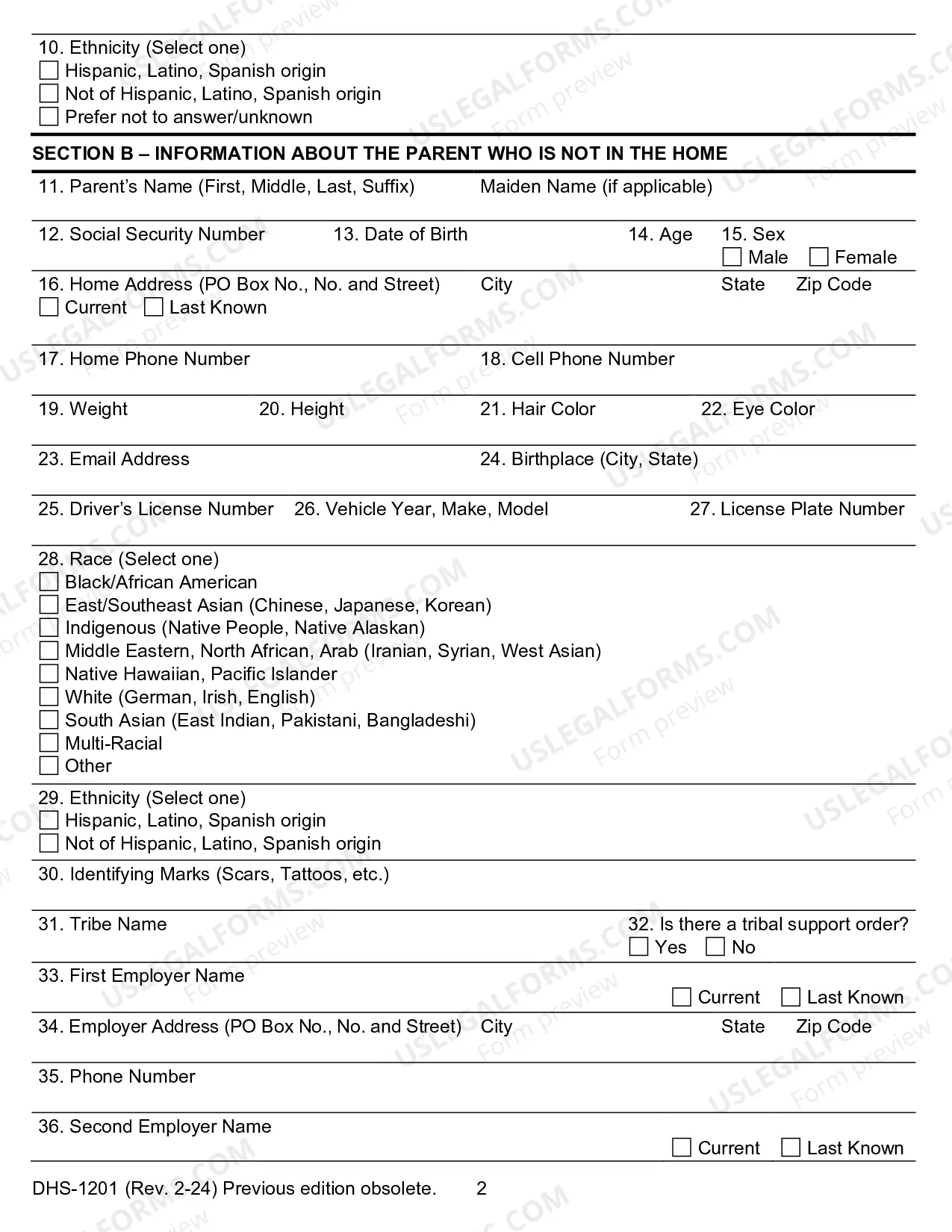 Preview Child Support Services Application/Referral