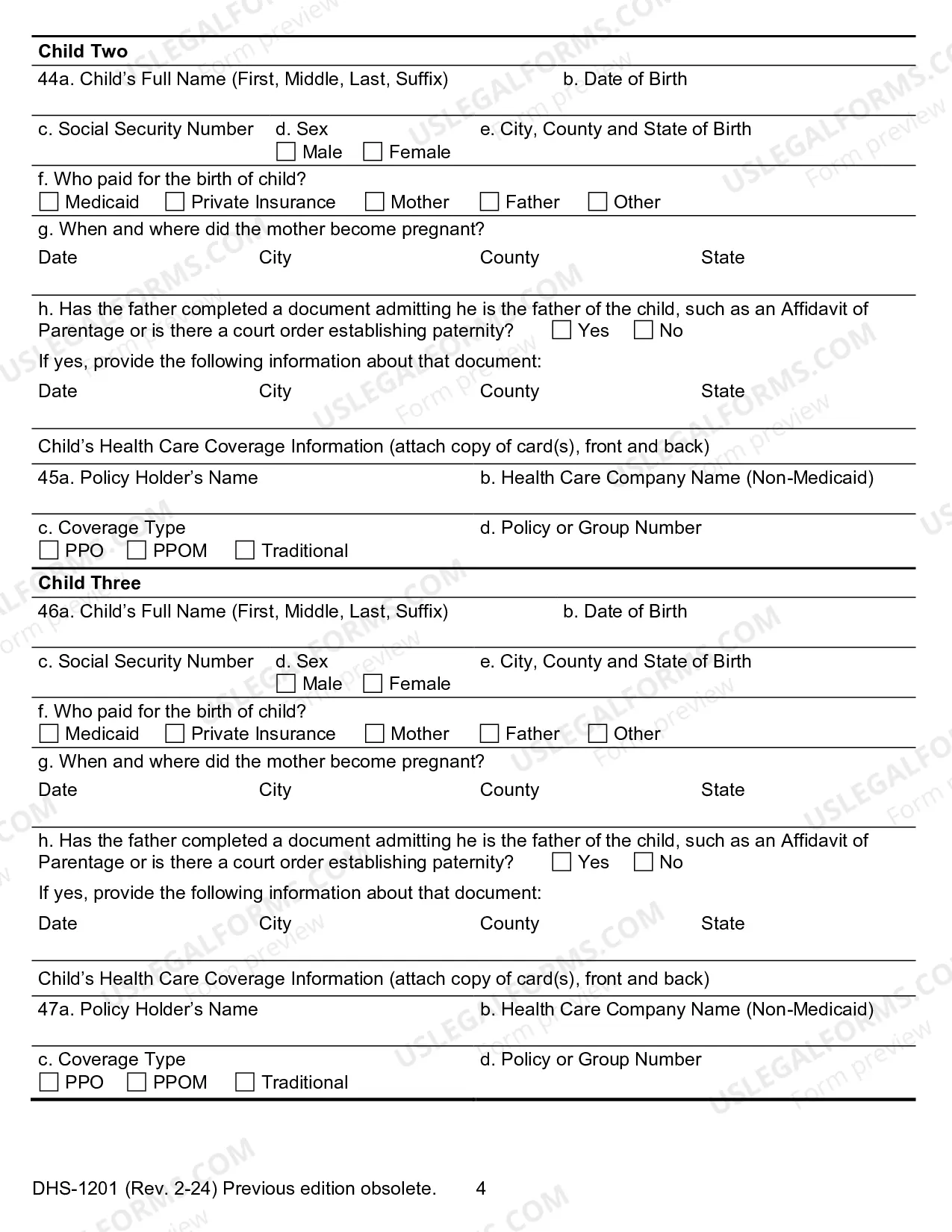 Preview Child Support Services Application/Referral