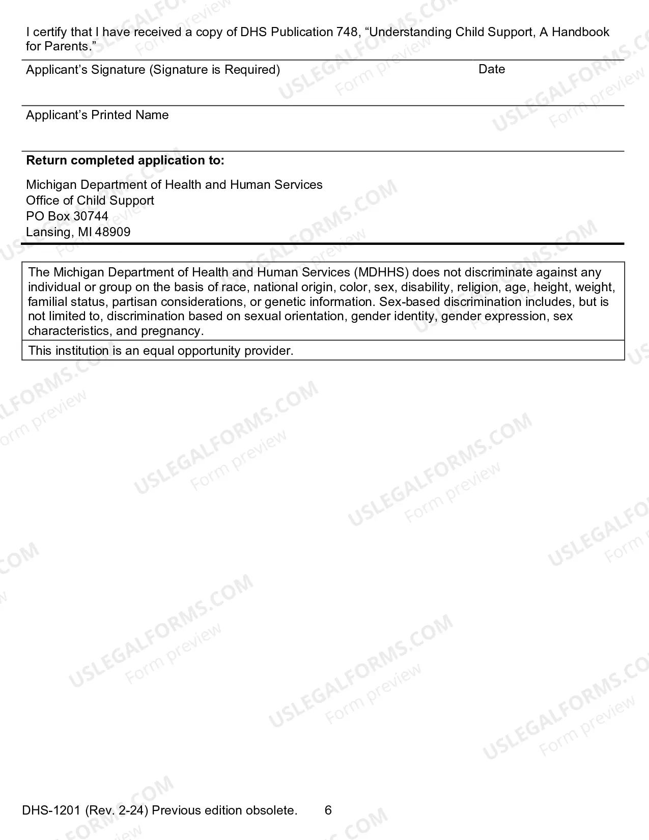 Preview Child Support Services Application/Referral