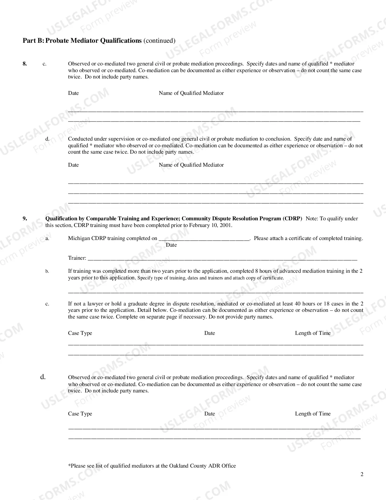 Preview Probate Mediator Application