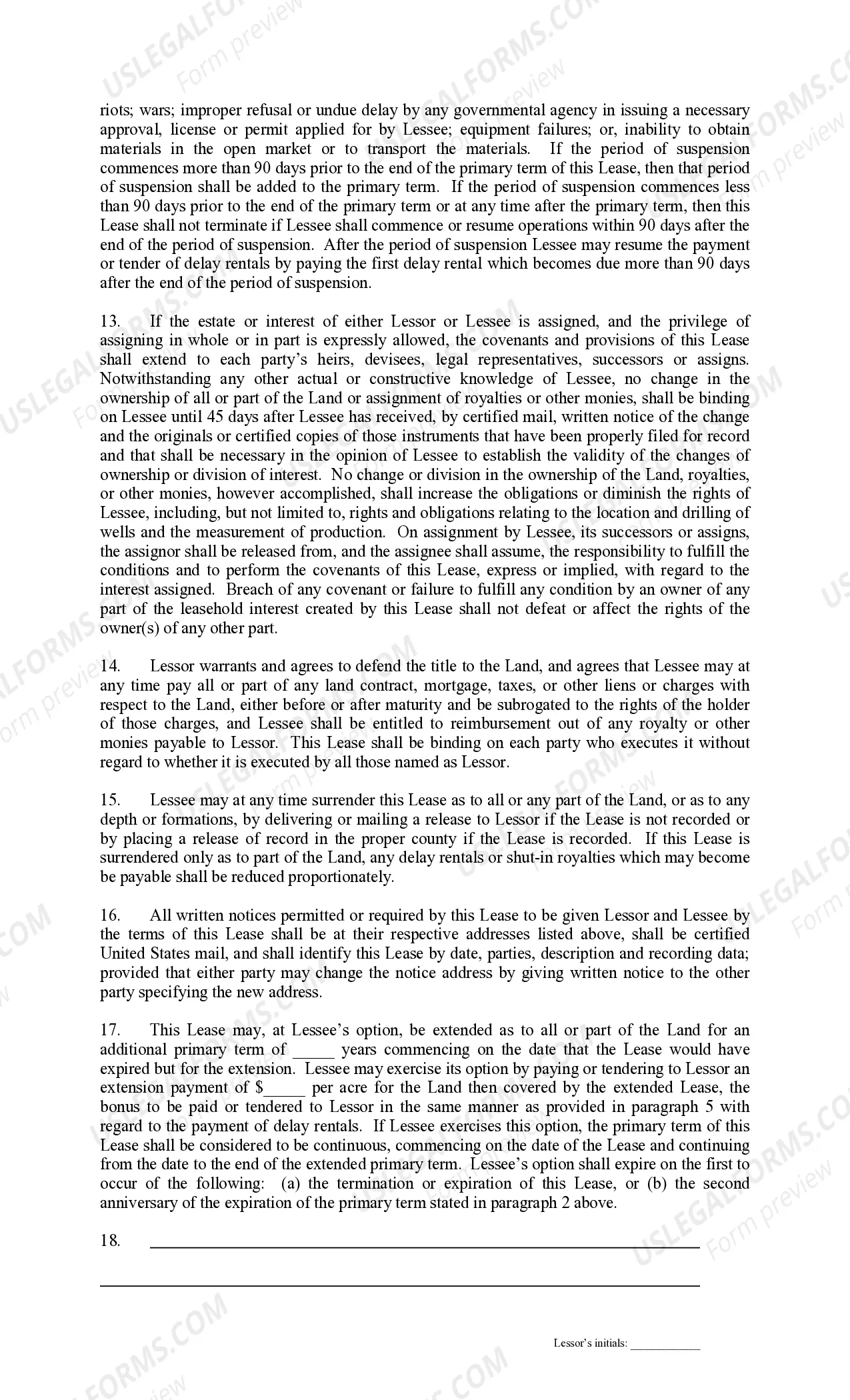 Preview Producers 88 Paid Up Lease Pooling Provision