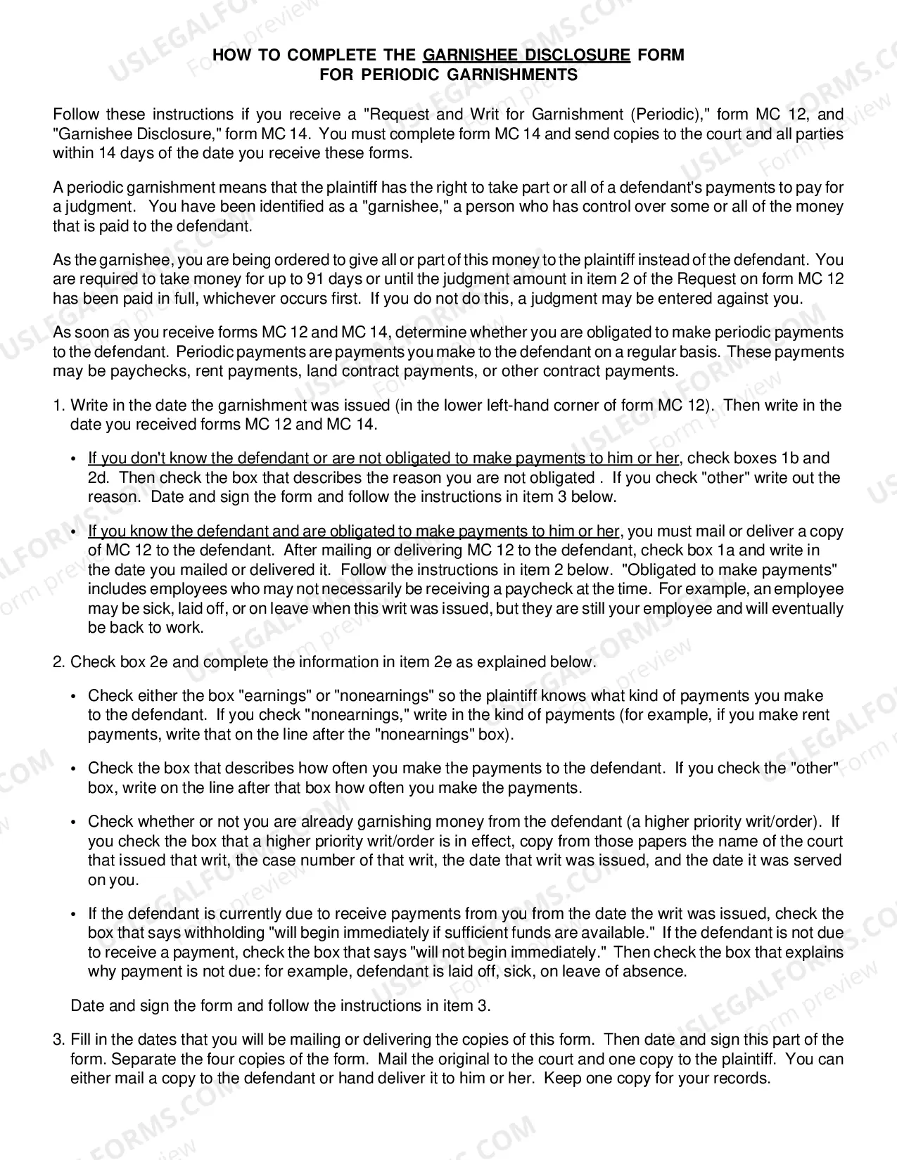 Preview Guide to Garnishment of Periodic Payments