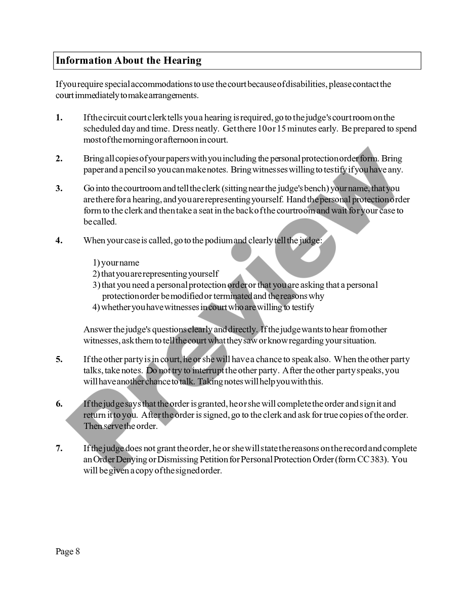 page 7 Instructions for Personal Protection Orders preview