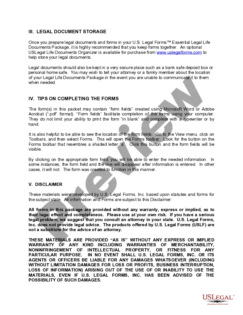 Preview Michigan Life Documents Planning Package, including Will, Power of Attorney and Living Will