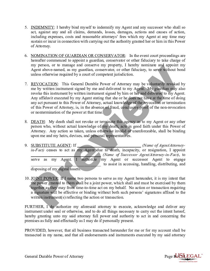 page 7 General Durable Power of Attorney for Property and Finances or Financial Effective upon Disability preview