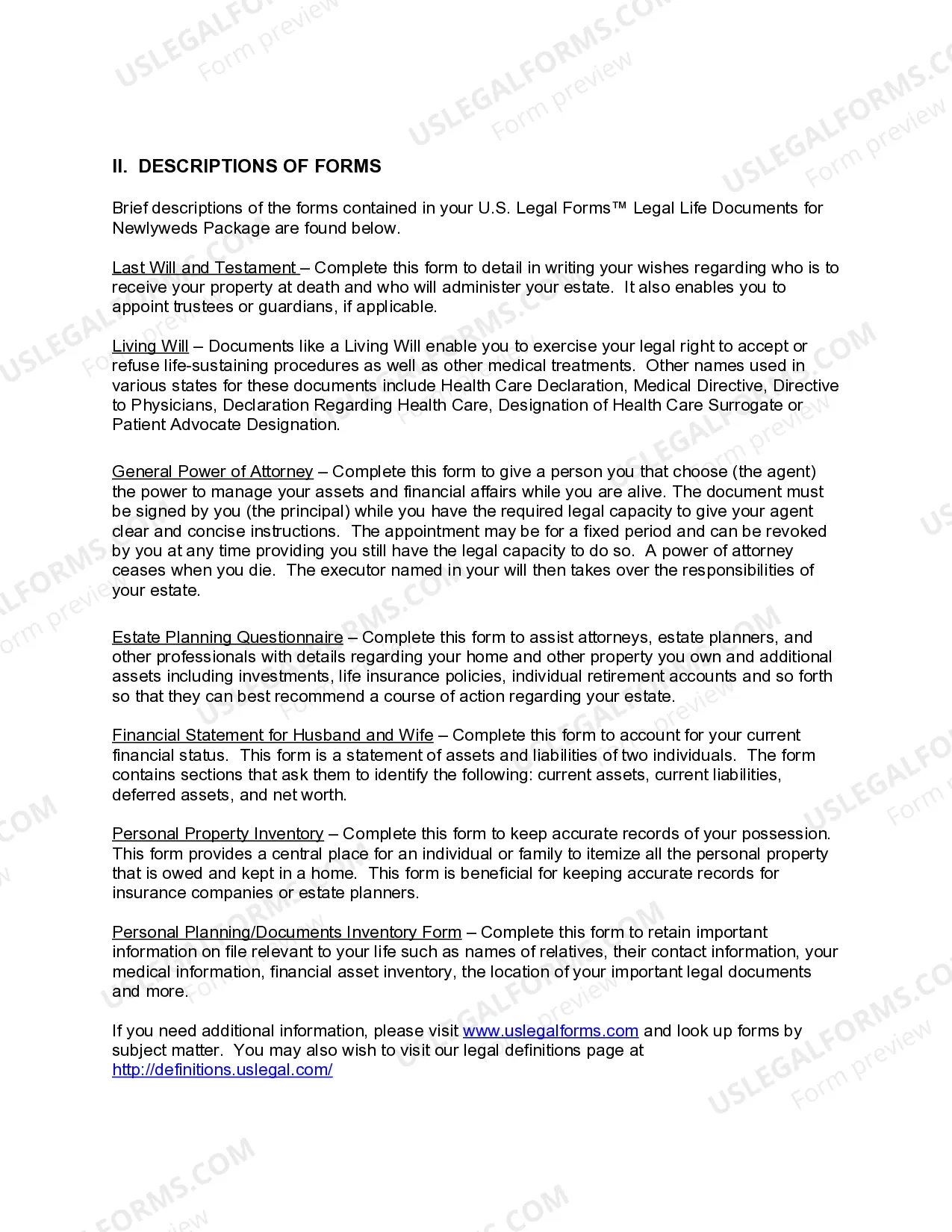 Preview Michigan Essential Legal Life Documents for Newlyweds