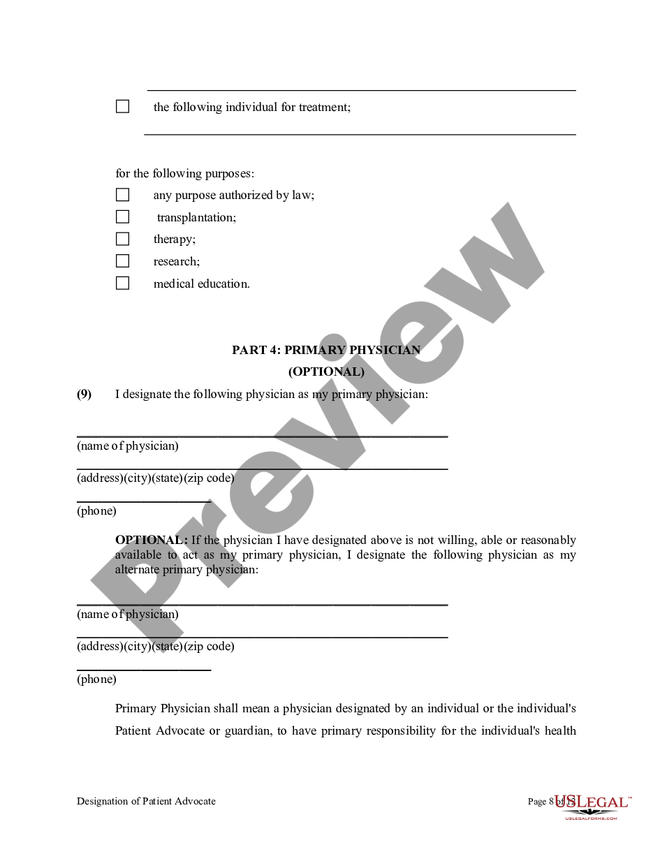 page 7 Health Care Proxy as Living Will with Designation of Patient Advocate preview