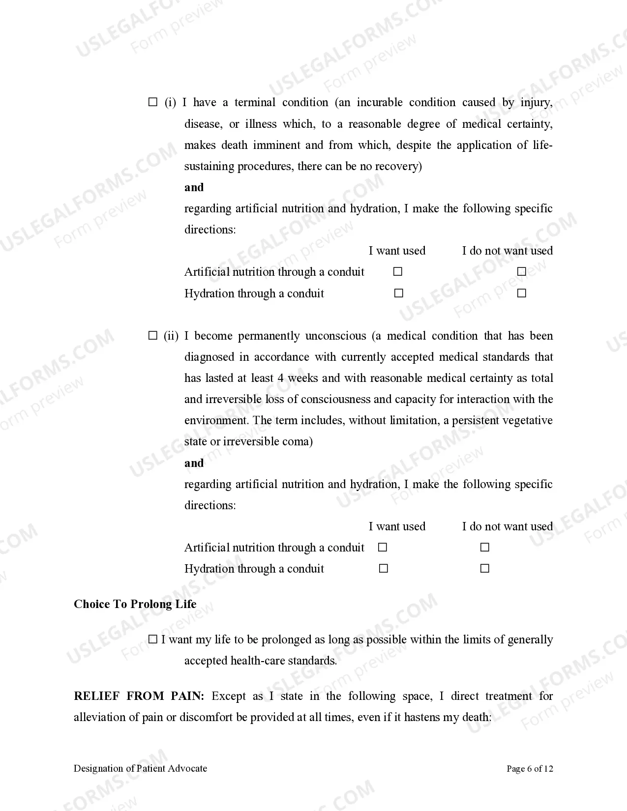 Preview Health Care Proxy as Living Will with Designation of Patient Advocate
