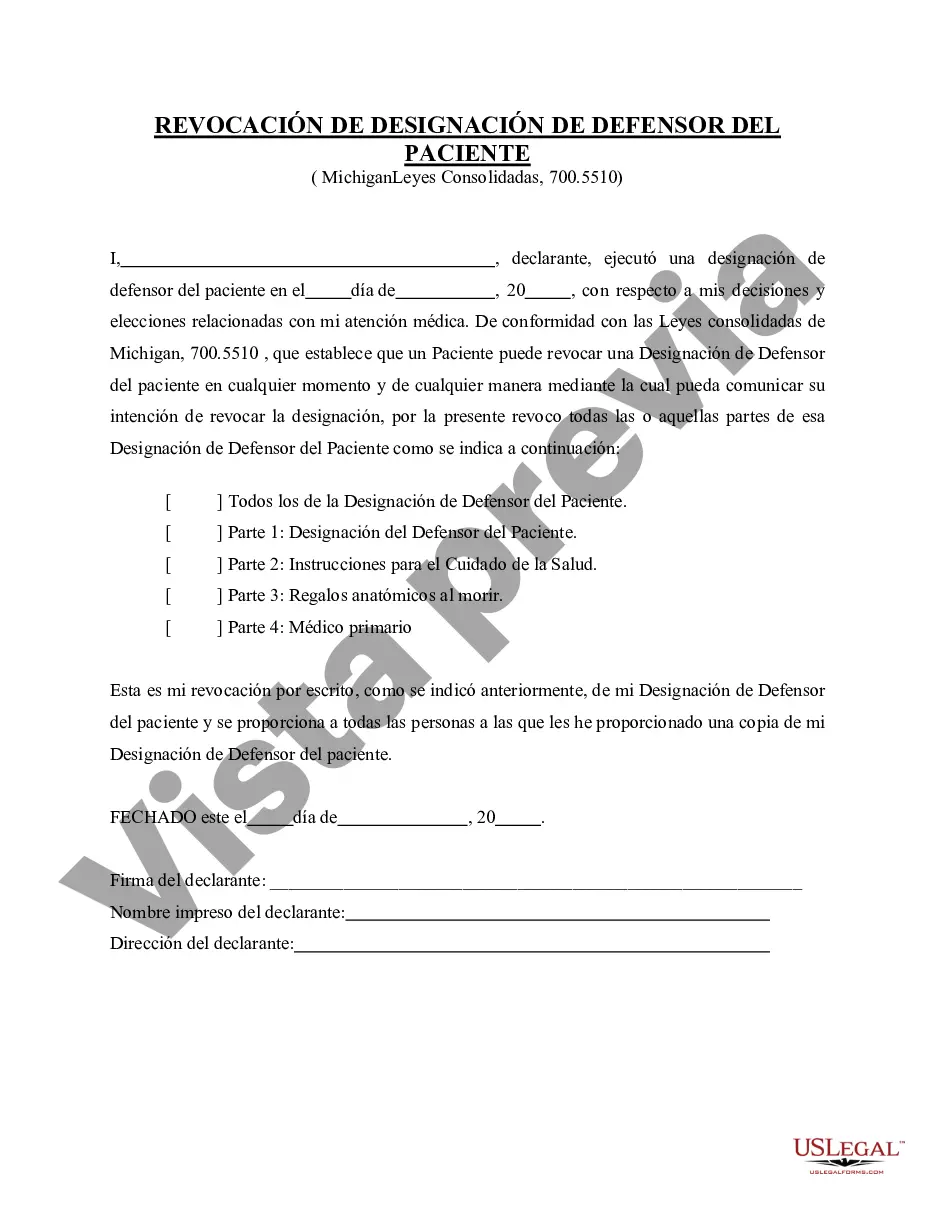 Preview Revocación del poder de atención médica
