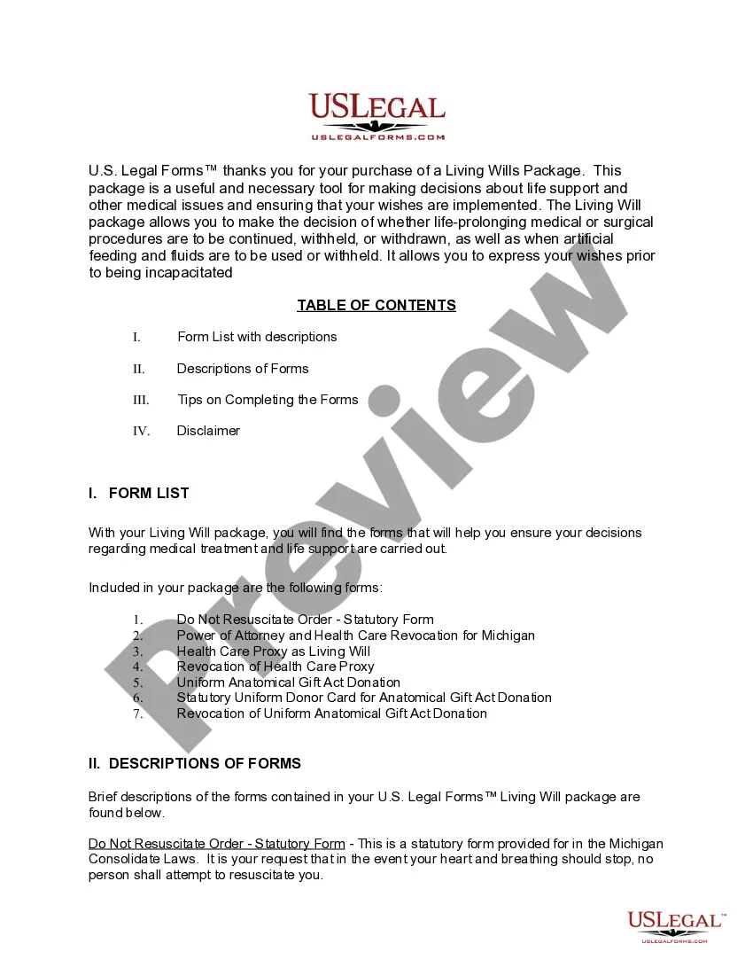 Get Michigan Living Wills and Health Care Package Preview Michigan Living Wills and Health Care Package