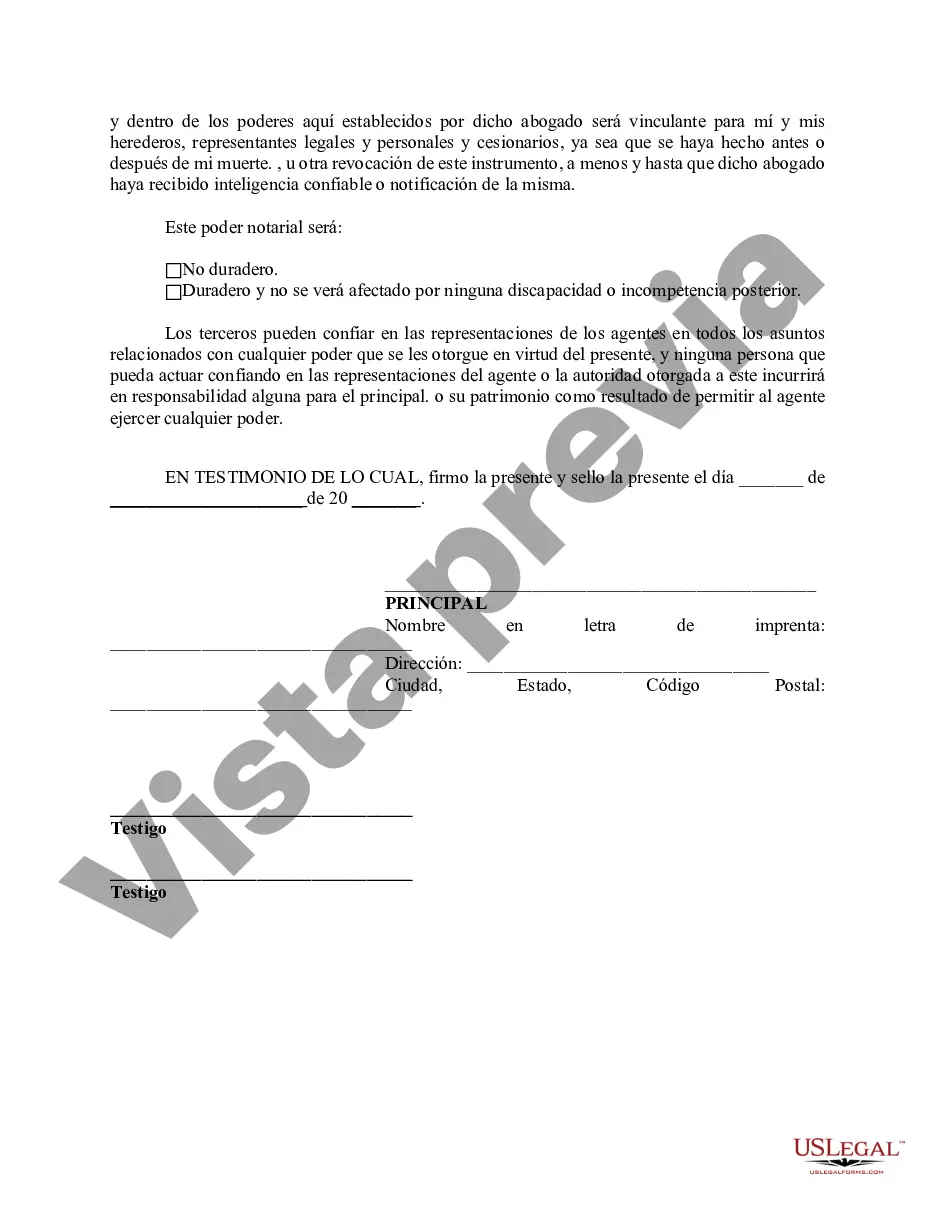 Preview Poder notarial limitado en el que se especifican poderes con ejemplos de poderes incluidos