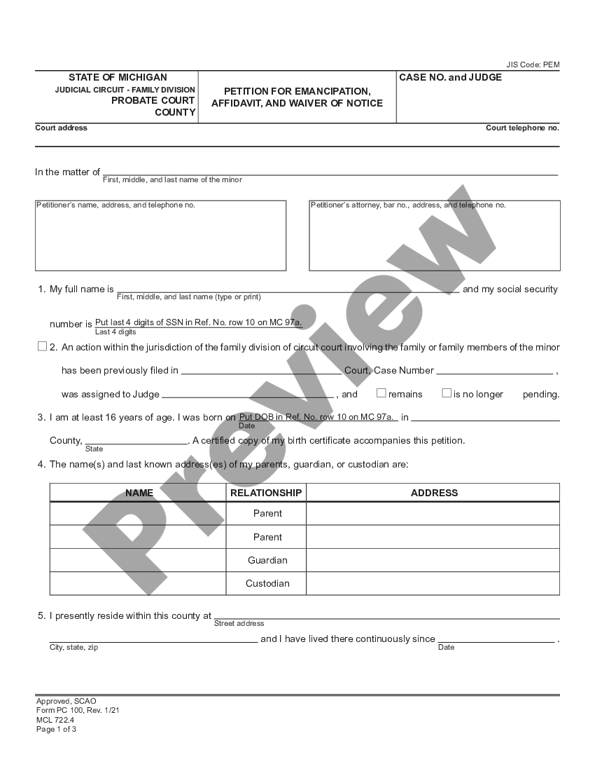 Michigan Emancipation Forms Fill Online Printable Fillable Blank Gambaran