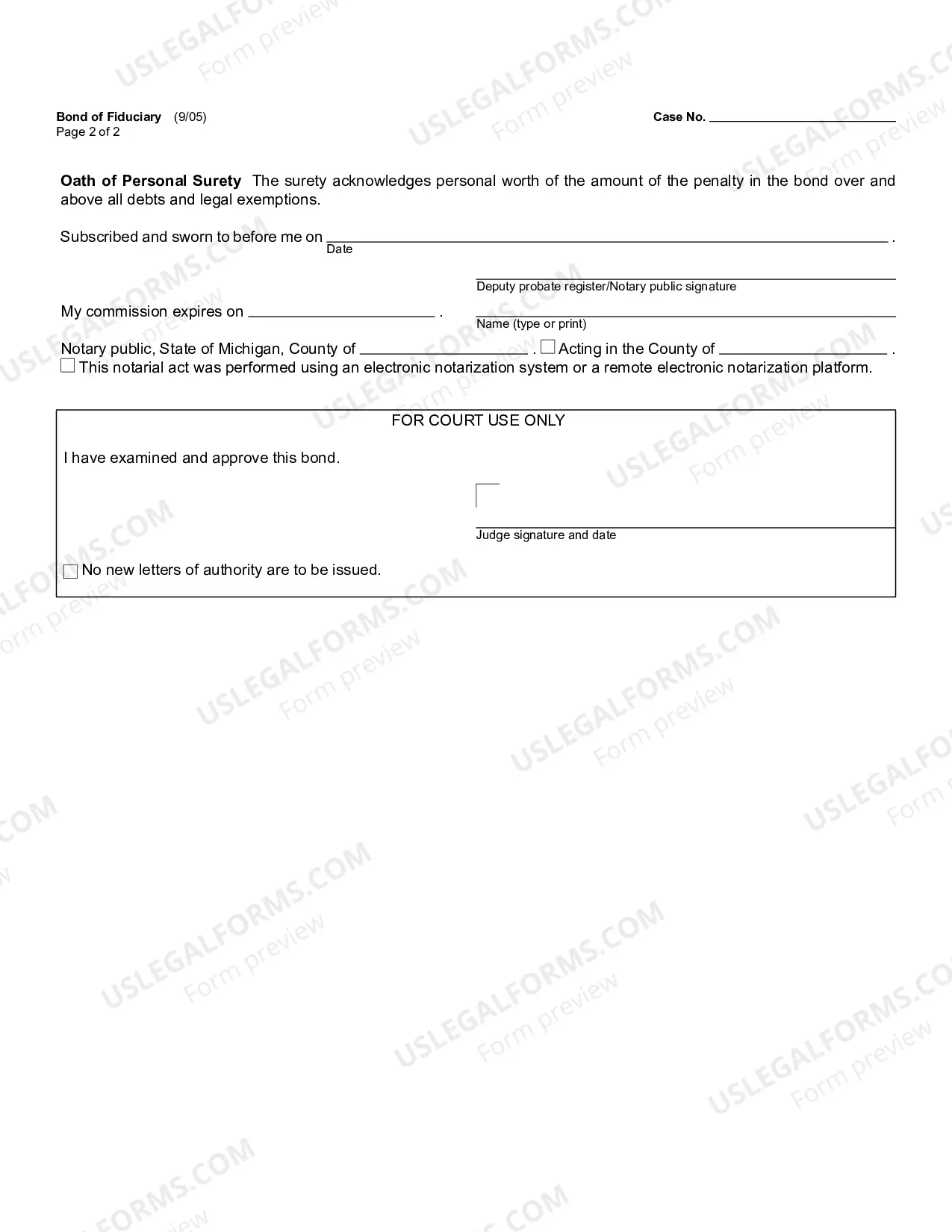 Preview Bond of Fiduciary