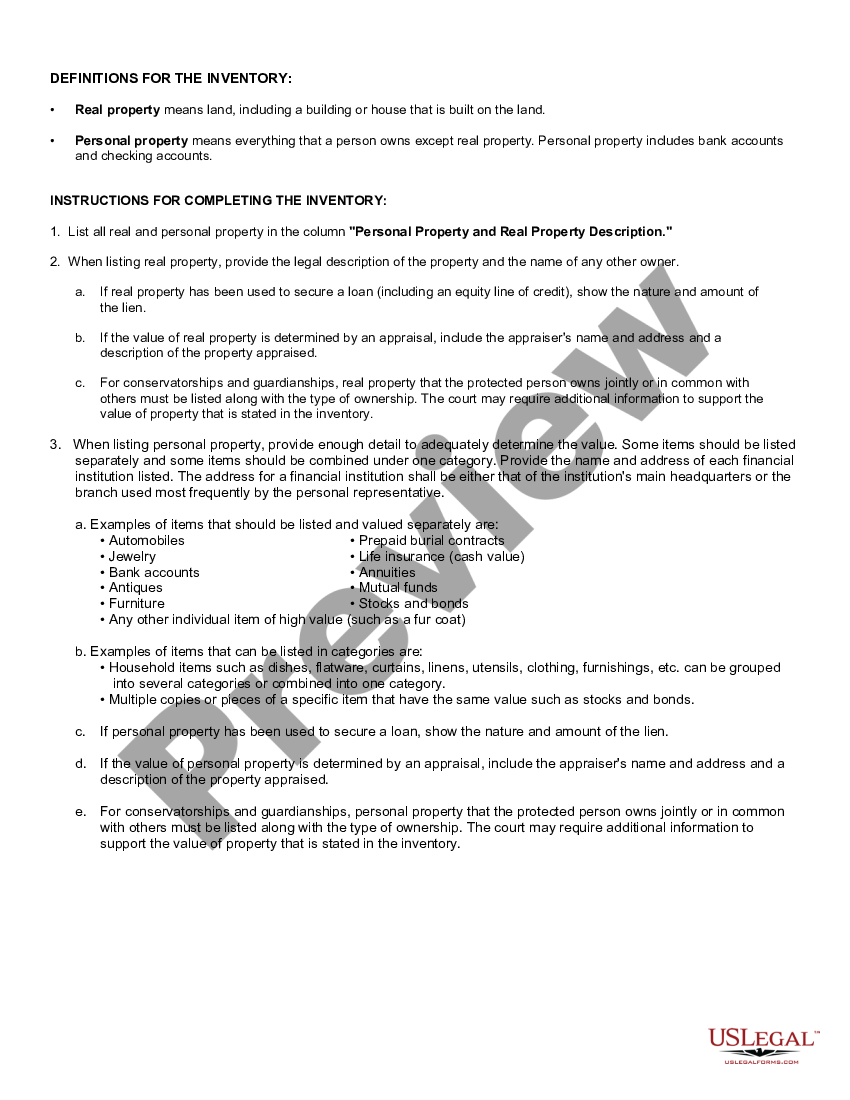 Michigan Probate Inventory Form Pc 577 Us Legal Forms 8077