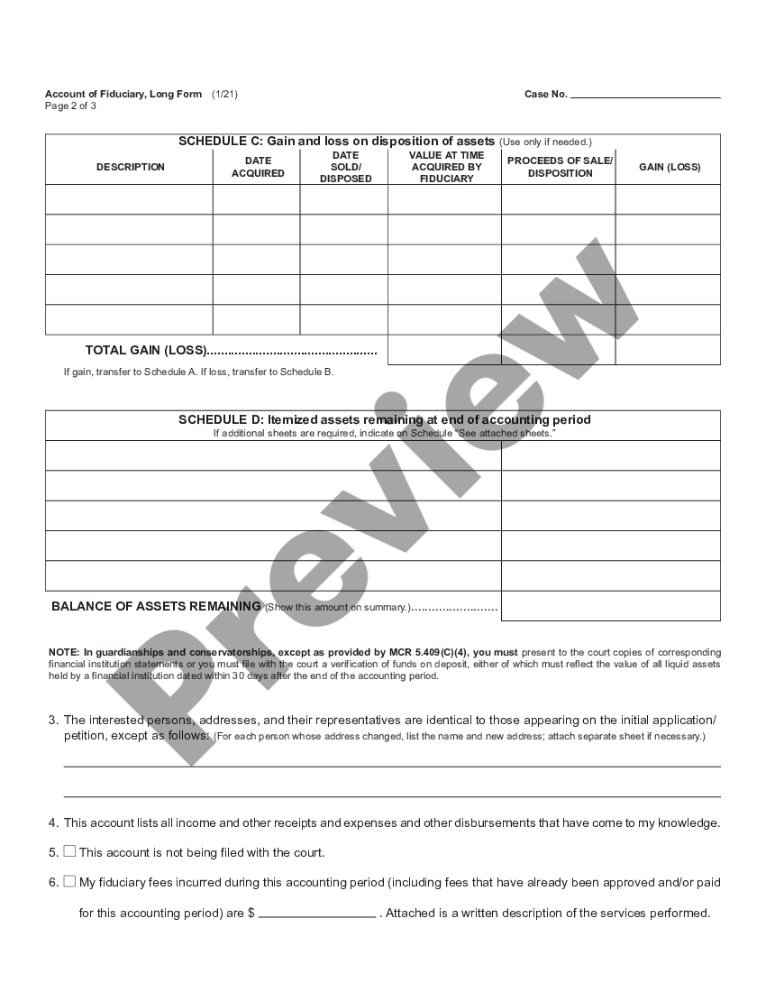 Michigan Account Of Fiduciary Long Form Pc 584 Us Legal Forms 4113