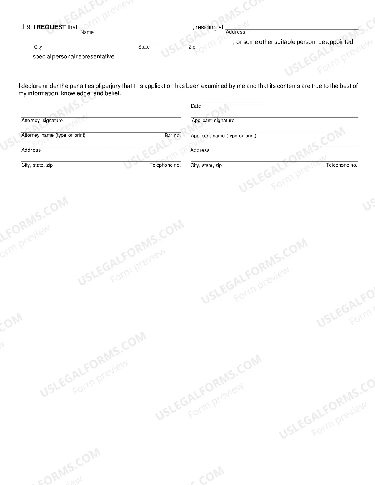 Preview Application for Appointment of Successor Personal Representative (Estate Not Closed)