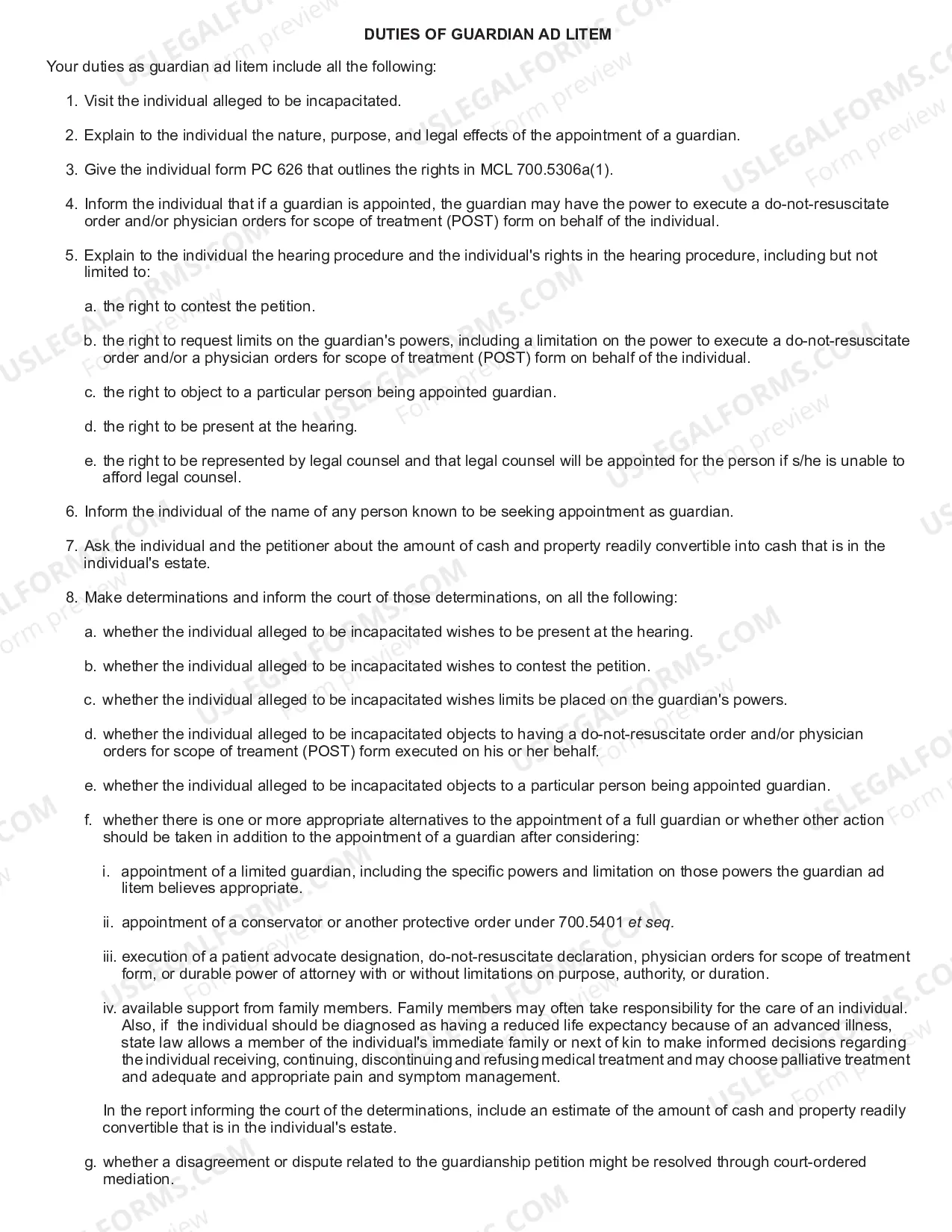 Preview Acceptance of Appointment of Guardian Ad Litem (Incapacitated)