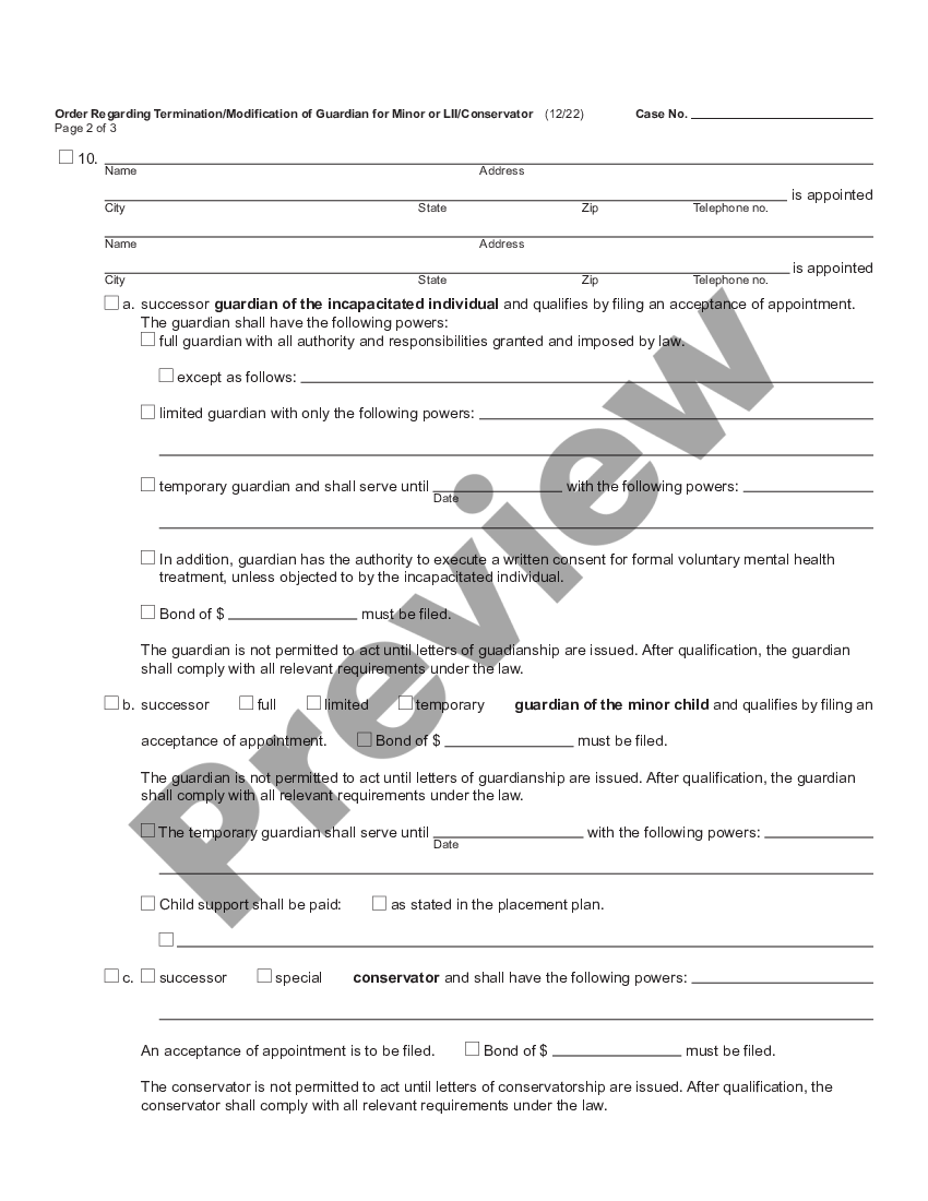 Conservator Termination Michigan Withdrawal Us Legal Forms 2763