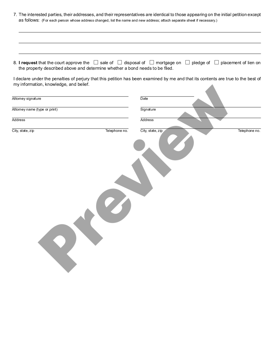 page 1 Petition for Approval of Sale of Real Estate preview
