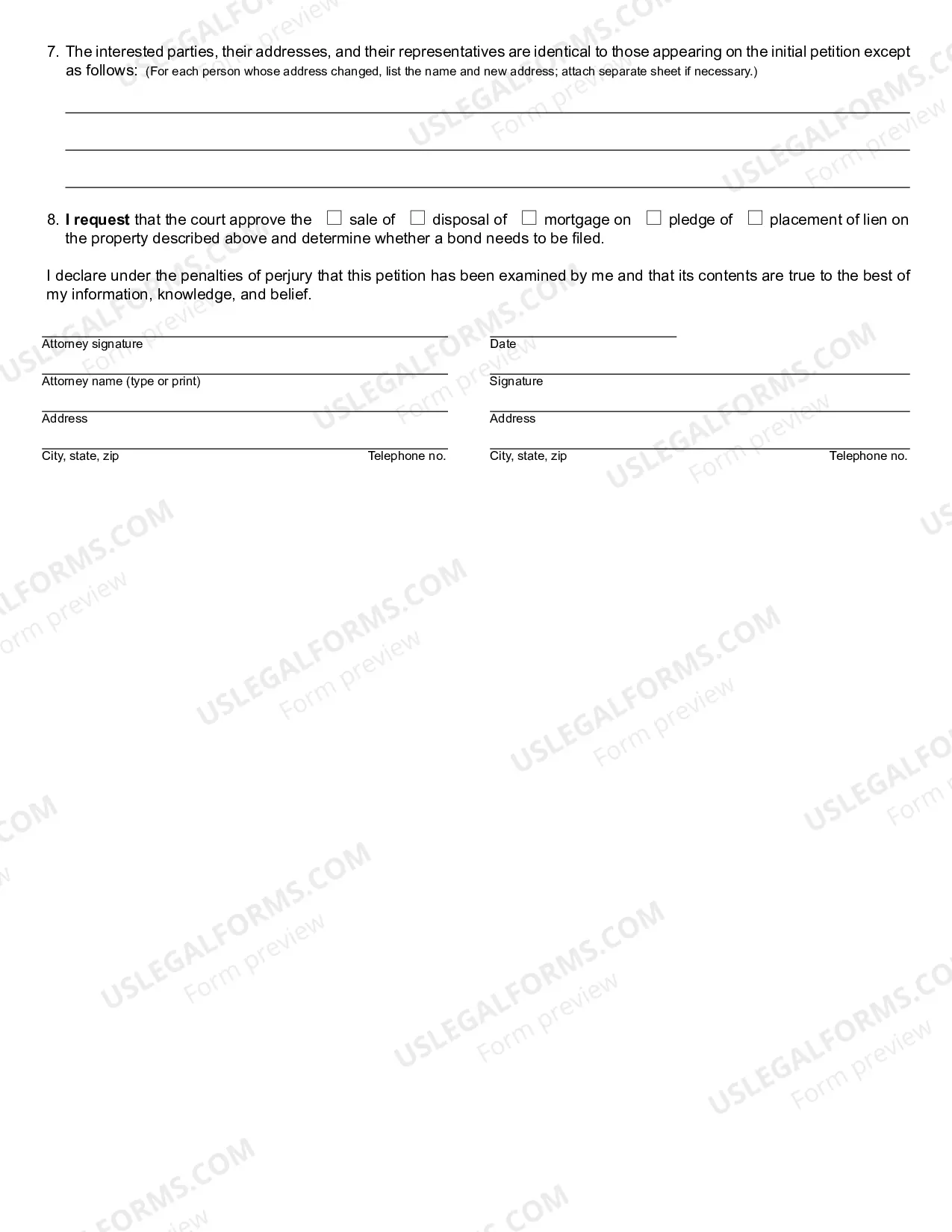 Preview Petition Regarding Real Estate Dwelling