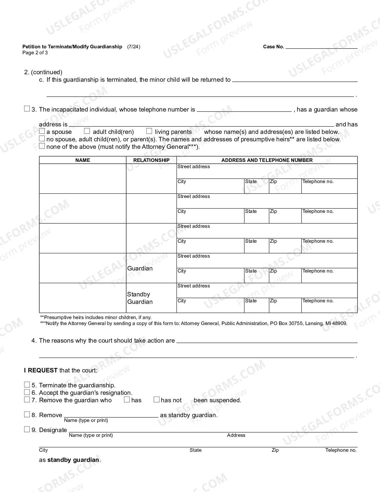 Preview Petition to Modify/Terminate Guardianship