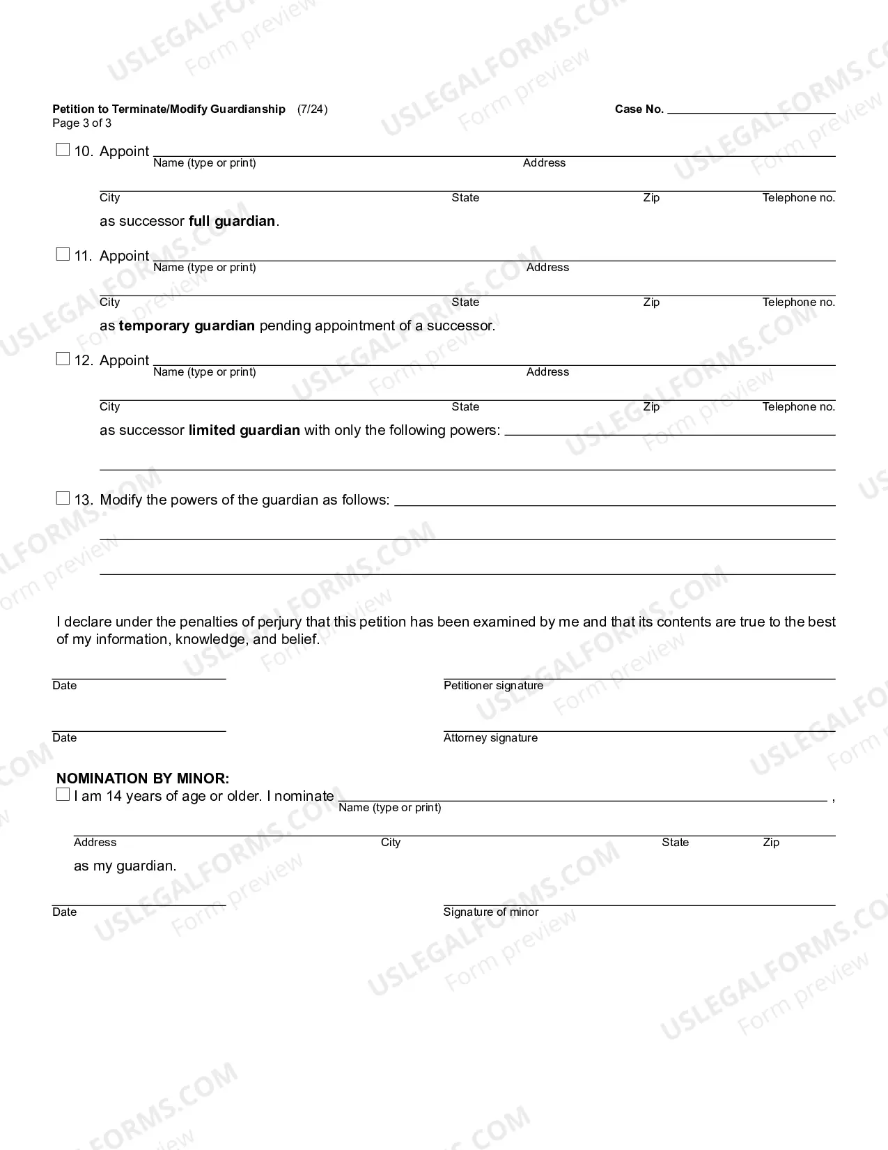 Preview Petition to Modify/Terminate Guardianship