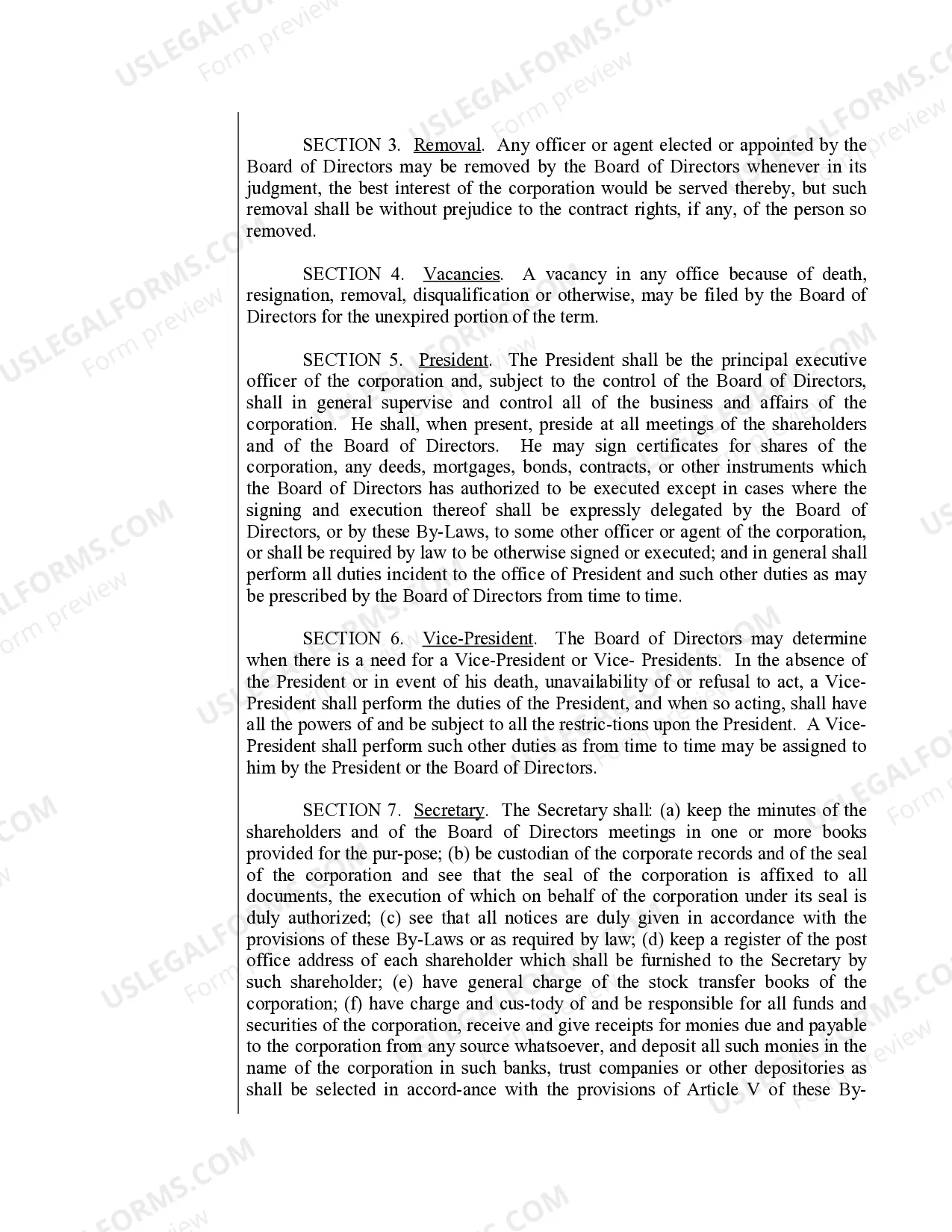 Preview Sample Bylaws for a Michigan Professional Corporation