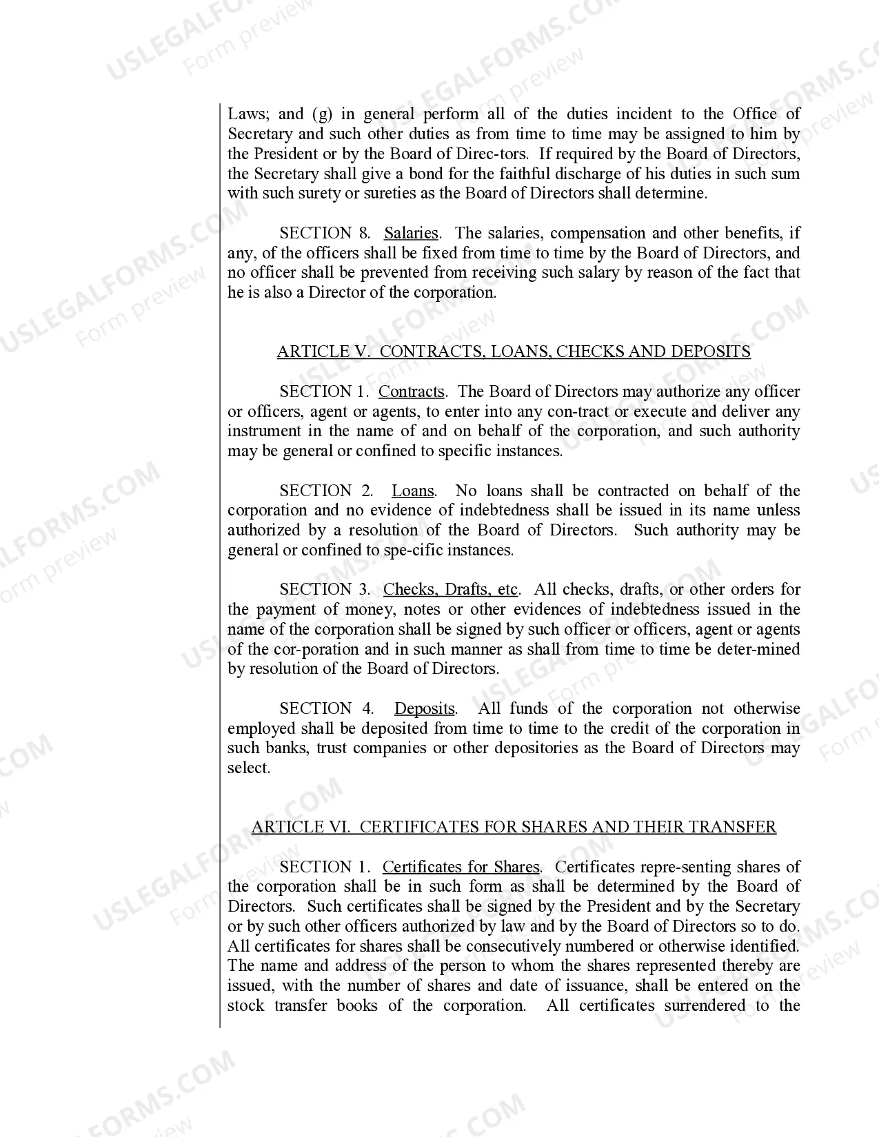 Preview Sample Bylaws for a Michigan Professional Corporation