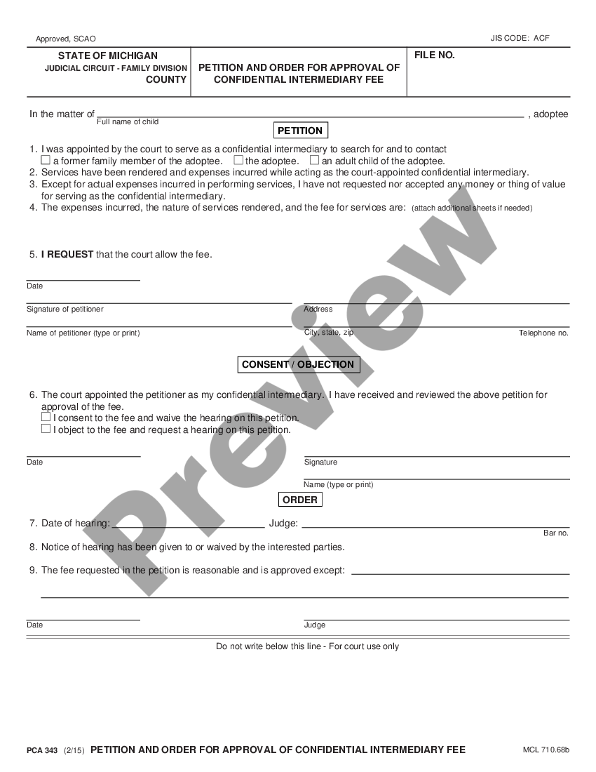 state of michigan petition and order for assignment form