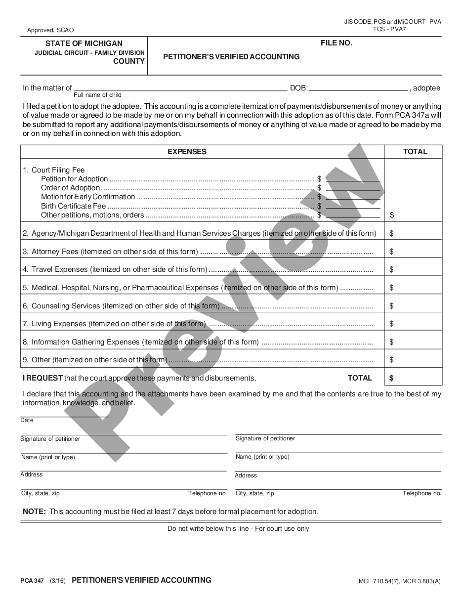 page 0 Petitioner Verified Accounting 7-day or 21-day preview