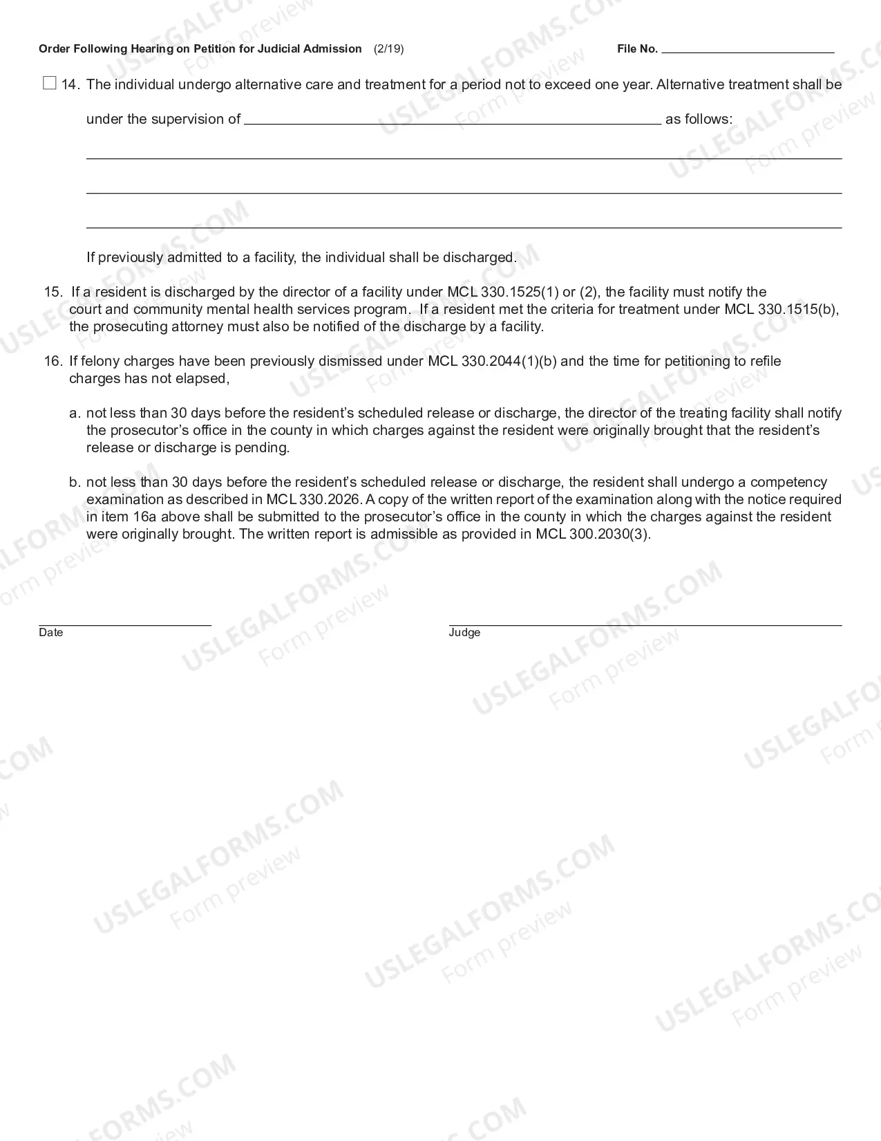 Preview Order Following Hearing on Petition for Judicial Admission