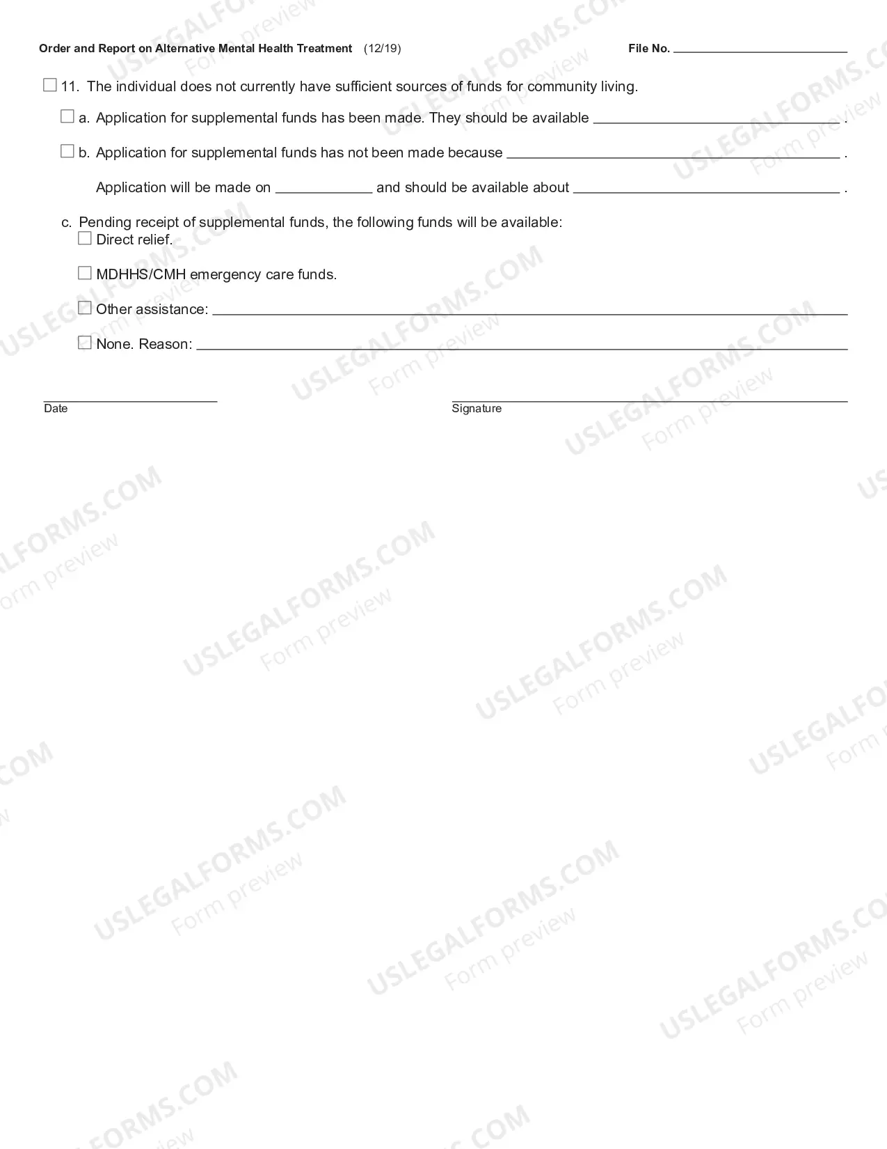 Preview Order And Report On Alternative Mental Health Treatement