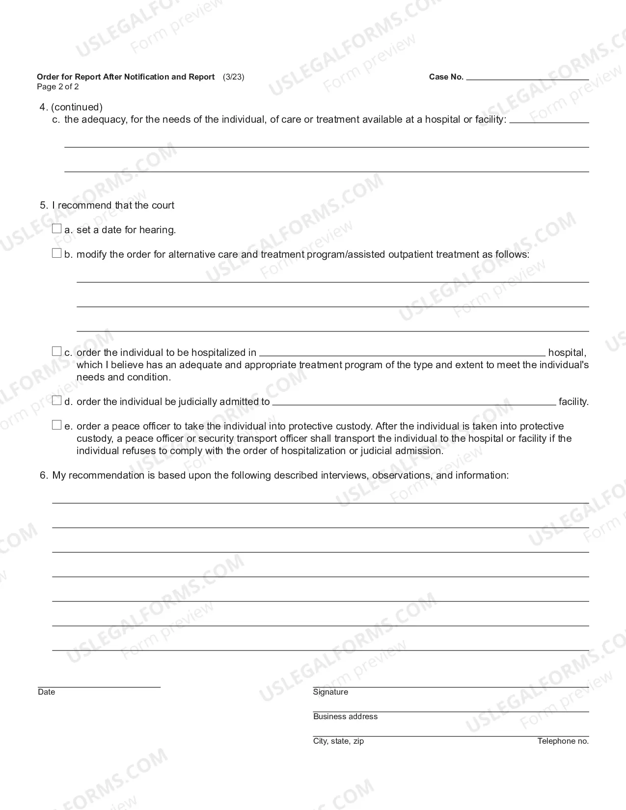Preview Order For Report After Notification And Report