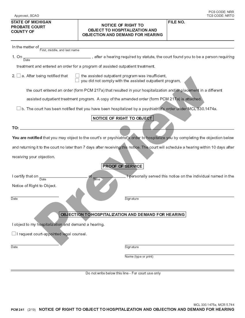 Grand Rapids Michigan Notice Of Right To Request Hearing Us Legal Forms 6889