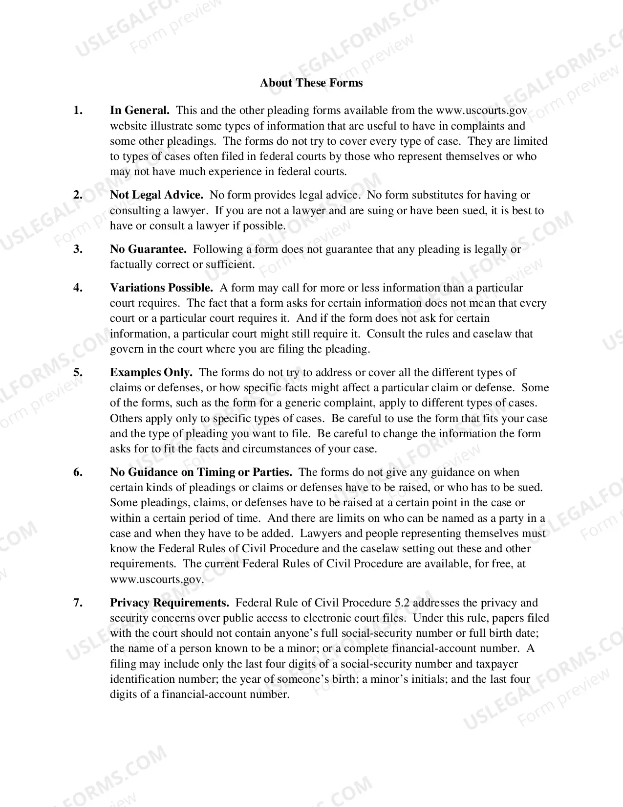 Preview Complaint for Prisoner Civil Rights under 42 U.S.C. 1983