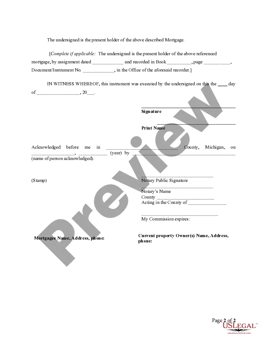 Preview Partial Release of Property From Mortgage by Individual Holder