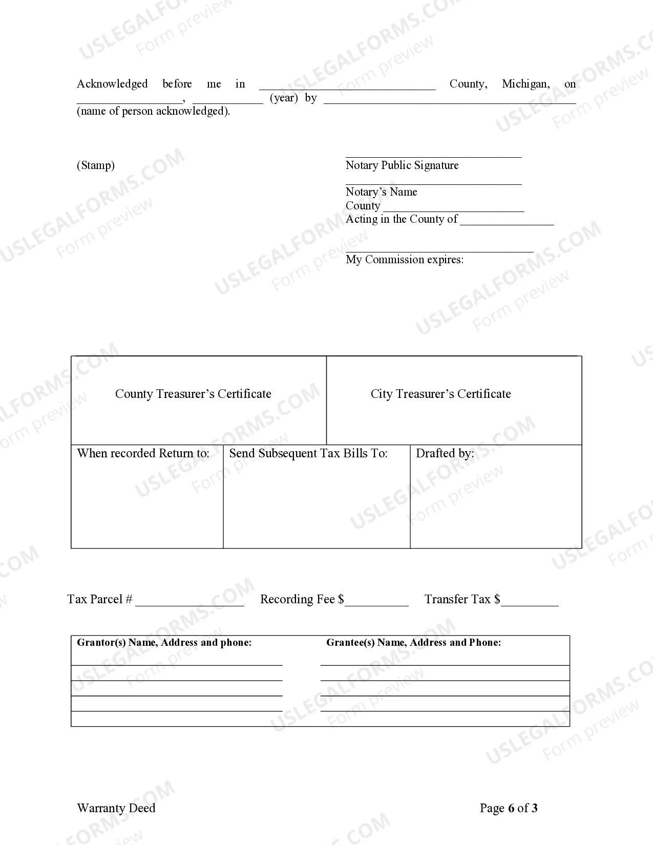 Preview Warranty Deed for Husband and Wife Converting Property from Tenants in Common to Joint Tenancy