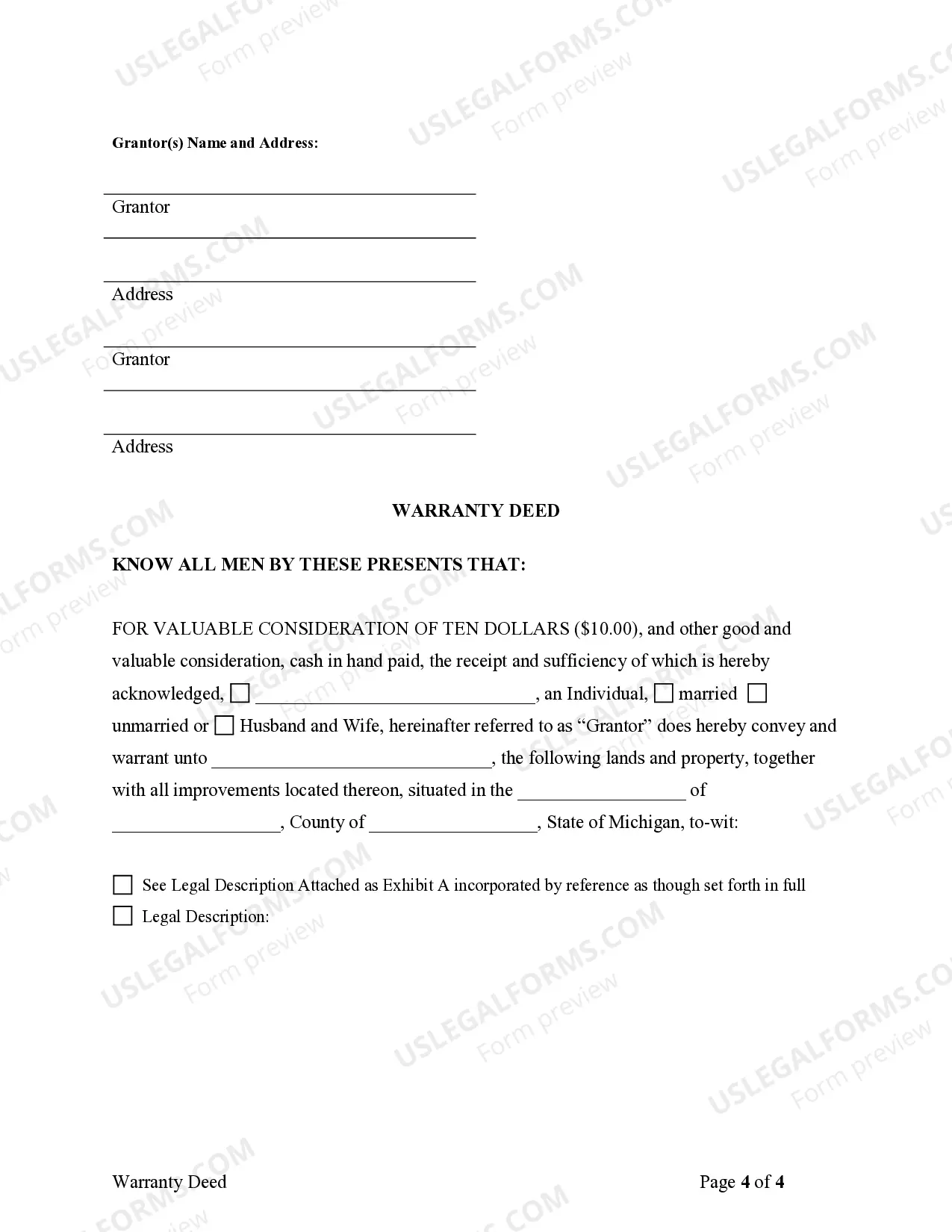 Preview Warranty Deed for Parents to Child with Reservation of Life Estate