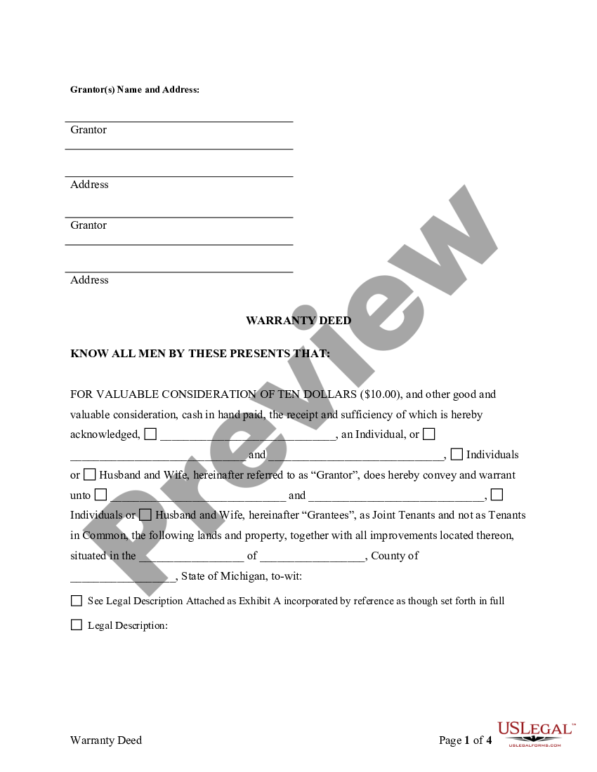 Joint Tenancy With Right Of Survivorship Deed Form Us Legal Forms 6195