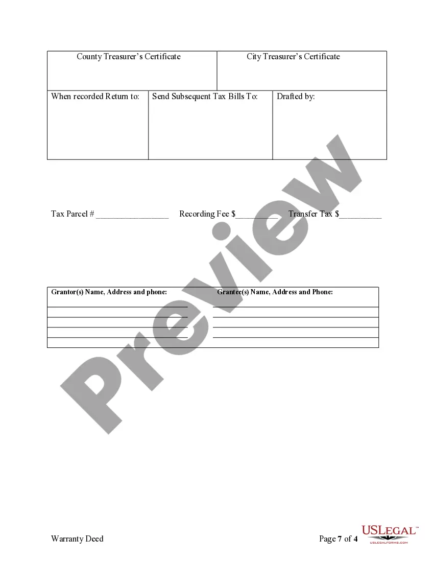 Preview Warranty Deed for Separate or Joint Property to Joint Tenancy