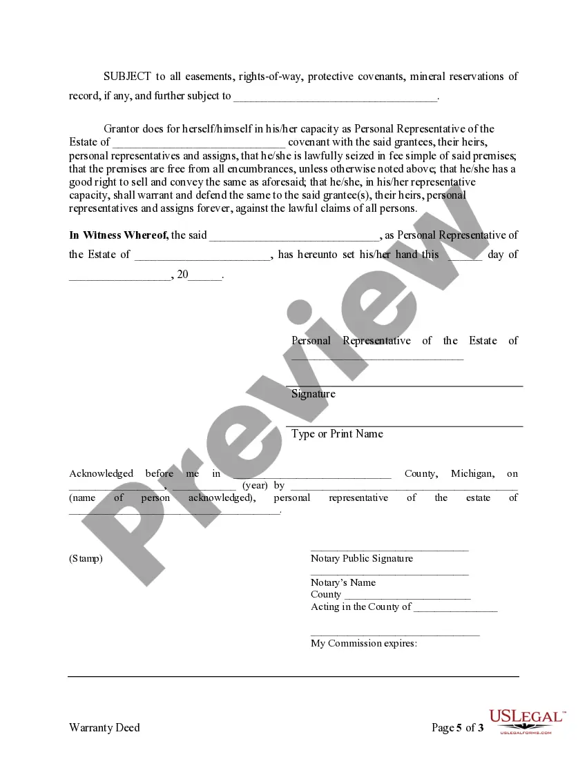 Preview Fiduciary Deed for use by Executors, Trustees, Trustors, Administrators and other Fiduciaries