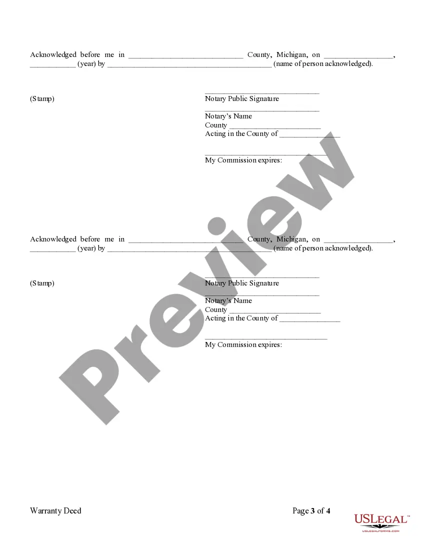 Preview Warranty Deed for Three Individuals to Two Individuals as Joint Tenants with the Right of Survivorship