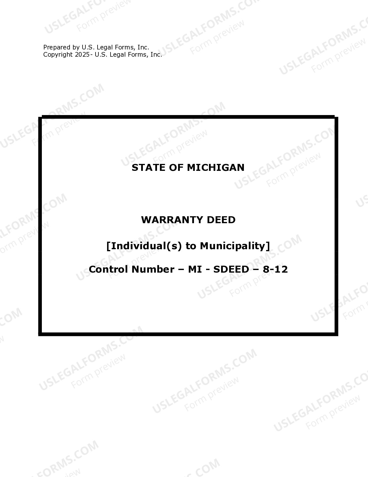 Michigan Warranty Deed from Individuals to Municipality Warranty Deed